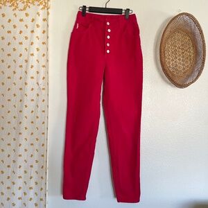 Vintage Bongo Hot Pink Jeans High Waist Button Fly Made USA 80s 90s